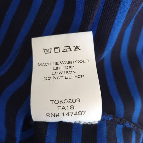 Draper James Sadler Striped Ponte Knit Bell Sleeves Shirt Rayon Small - Picture 13 of 13